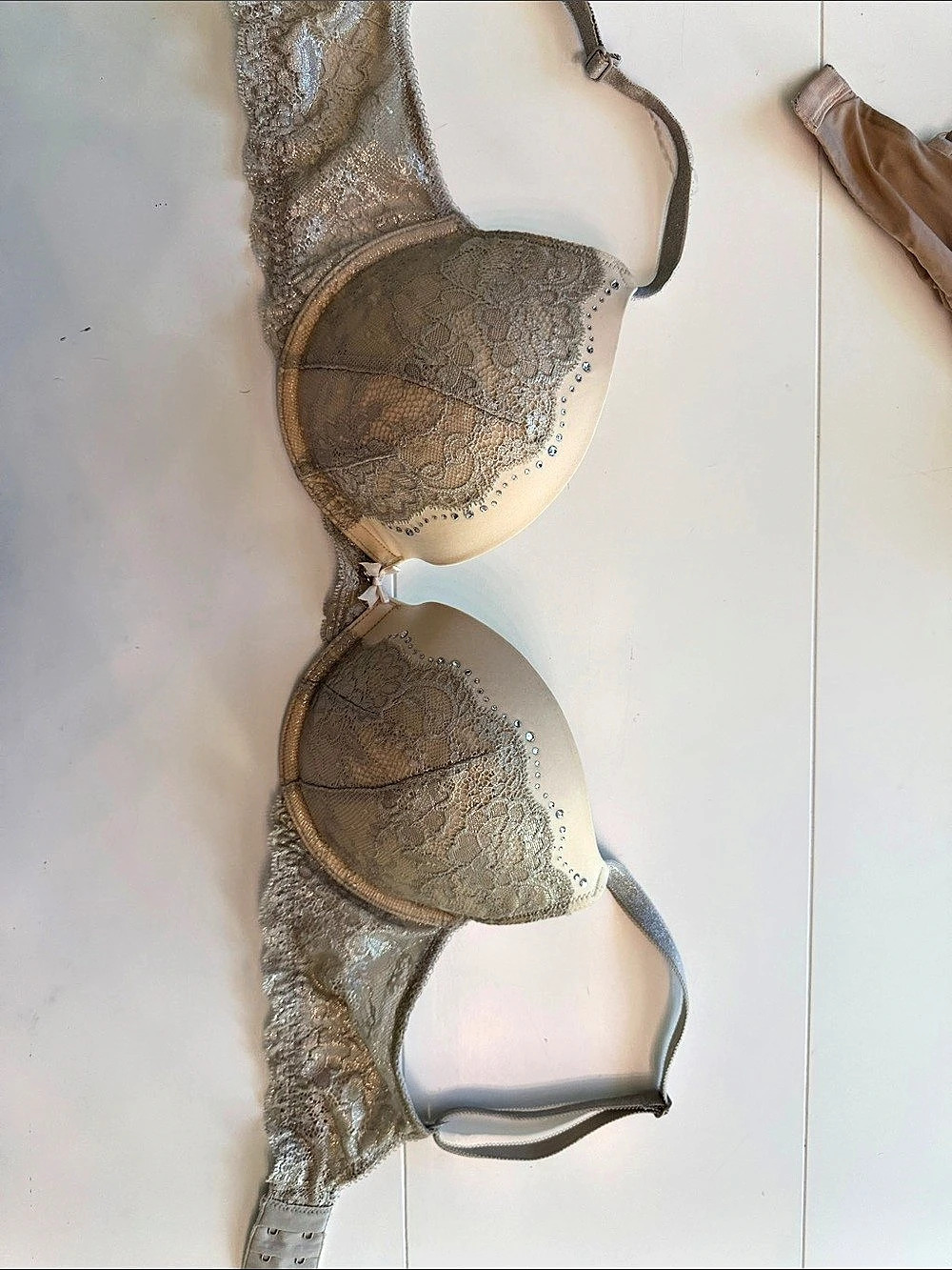 Victoria's Secret Dream Angels Lace Push-Up Bra Beige